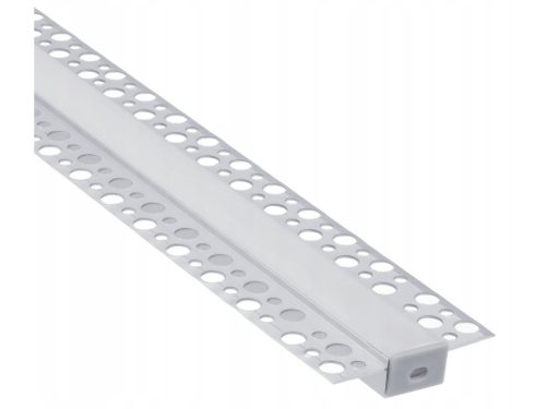 Alumínium gipszkarton profil szett, ezüst, opál búrával, 2 méter, 17 mm