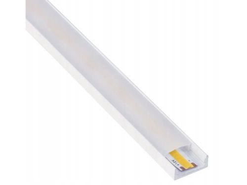 Alumínium U profil szett, fehér, opál búrával, 2 méter, 12.4 mm